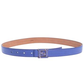 Pre Owned Fendi Purple Leather FF Buckle Belt 80CM