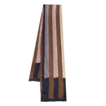 Pre Owned Fendi Multicolor Pequin Silk Scarf