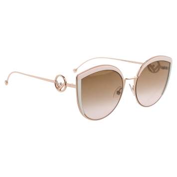 Pre Owned Fendi Rose Gold Tone/ Bicolor Gradient FF0290/S Cat Eye Sunglasses