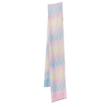 Pre Owned Fendi Multicolor Zucca Print Silk Scarf