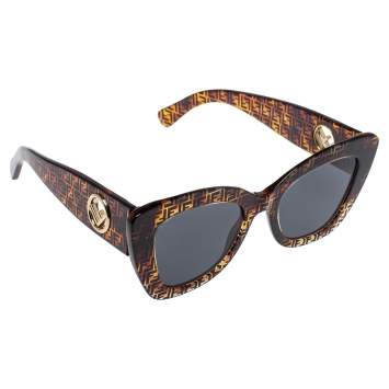 Pre Owned Fendi Havana FF / Gret F is Fendi 0327/S Cat-Eye Sunglasses