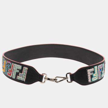 Pre Owned Fendi Multicolor Fun Fair Sequins Embellished Leather Strap You Shoulder Bag Strap