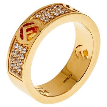 Pre Owned Fendi Gold Tone F Is Fendi Ring S