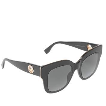 Pre Owned Fendi Black/ Grey Gradient FF 0359/G/S Square Sunglasses