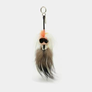 Pre Owned Fendi Multicolor Fur Karlito Bag Charm