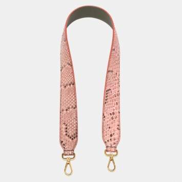 Pre Owned Fendi Pink Python Strap You Shoulder Bag Strap