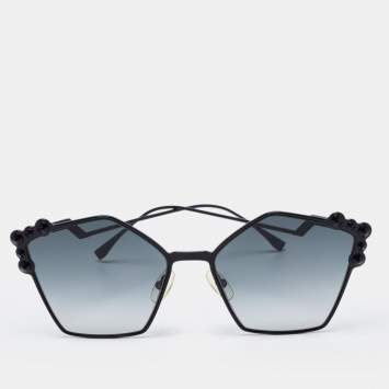 Pre Owned Fendi Black Tone/ Grey Gradient 0261/S Studded Sunglasses