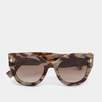 Pre Owned Fendi Brown FF0435L Gradient Cat Eye Sunglasses