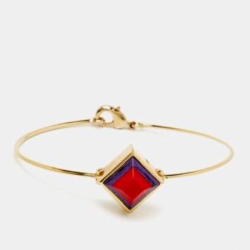 Pre Owned Fendi Resin Gold Tone Bracelet M