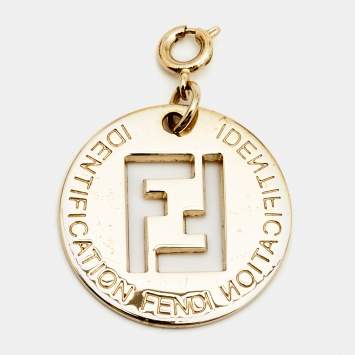 Pre Owned Fendi Identification FF Gold Tone Pendant Charm