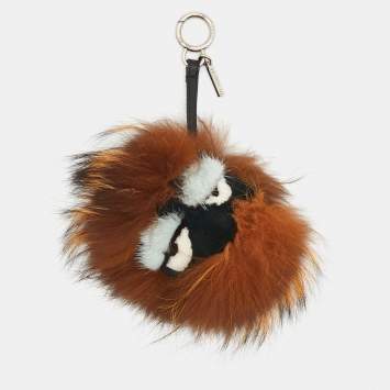 Pre Owned Fendi Multicolor Fox Fur Monster Eyes Bag Charm