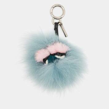 Pre Owned Fendi Multicolor Fox Fur Lagoon Bug Bag Charm