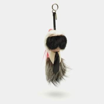 Pre Owned Fendi Multicolor Fur and Leather Karlito Bag Charm