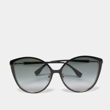 Pre Owned Fendi Black/Gold FF0395/F/S Gradient Cat Eye Sunglasses