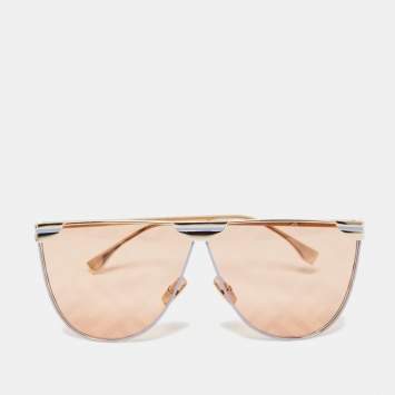 Pre Owned Fendi Gold/Pink FF 0467/S Fabulous Shield Sunglasses