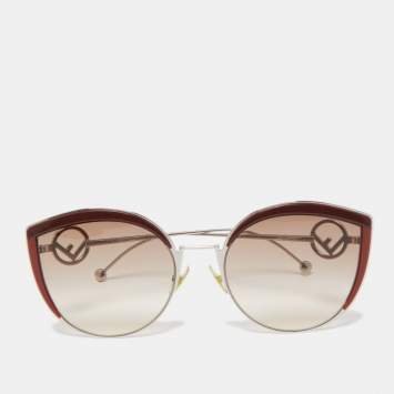 Pre Owned Fendi Brown Gradient FF 0290/S F is Fendi Cat Eye Sunglasses