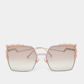 Pre Owned Fendi Multicolor Gradient FF0259/S Studded Oversized Sunglasses