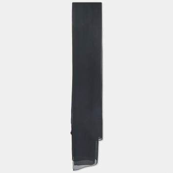 Pre Owned Fendi Black Zucca Monogram Silk Chiffon Scarf