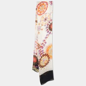 Pre Owned Fendi Multicolor Floral Printed Silk Stole