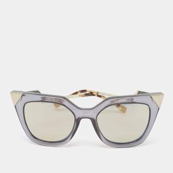 Pre Owned Fendi Blue Gradient Iridia Cat Eye Sunglasses