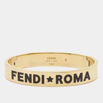 Pre Owned Fendi Roma Gold Tone Bangle Bracelet