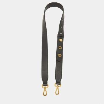 Pre Owned Fendi Black Leather Adjustable Shoulder Bag Strap