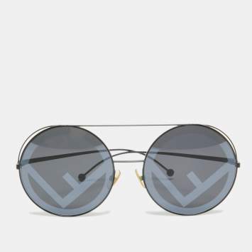 Pre Owned Fendi Black FF 0285/S Round Sunglasses