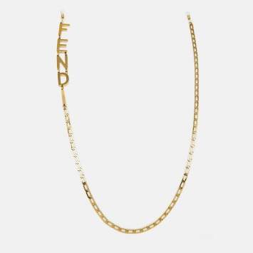 Pre Owned Fendi Gold Tone Figaro Glasses Chain