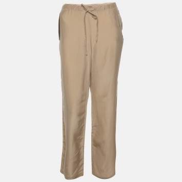Pre Owned Fendi Beige Silk Trouser M