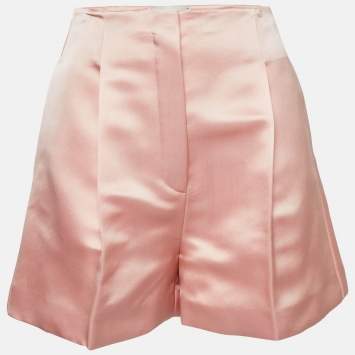 Fendi Pink Satin Silk Pleated Shorts S