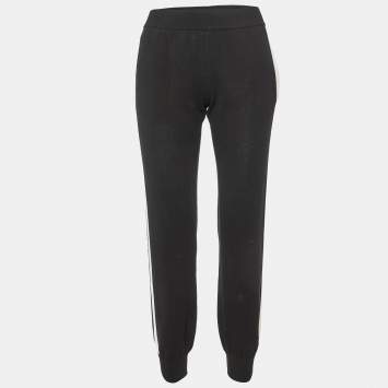 Pre Owned Fendi Black Cotton Knit Jogger Pants S 