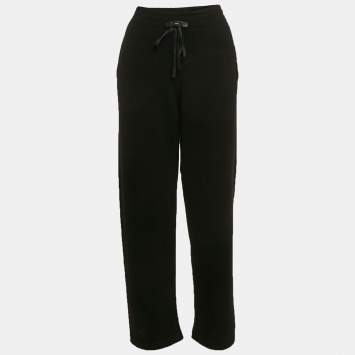 Pre Owned Fendi Black Cashmere Knit Pants L