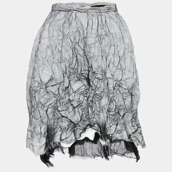 Fendi Black/White Mesh Textured Short Skirt S