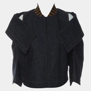 Fendi Denim Blue Shoulder Cut-Out Denim Jacket IT Women 42