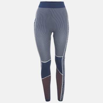 Fendi Blue Patterned Technical Jersey Leggings S