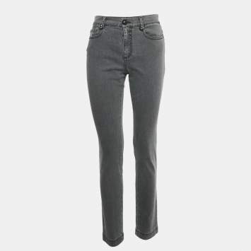 مملوكة مسبقًا Fendi Grey Denim Skinny Jeans S/Waist 28"