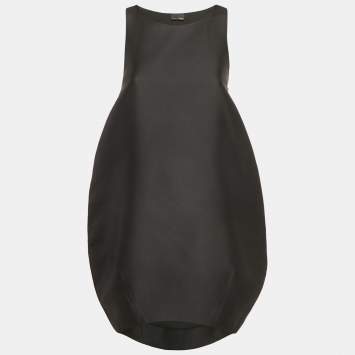 Pre Owned Fendi Black Silk Sleeveless Shift Dress S
