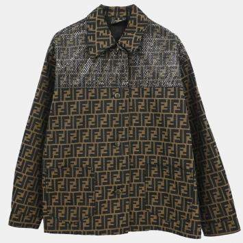 مملوكة مسبقًا جاكيت زوكا بني من فندي، مقاس 42