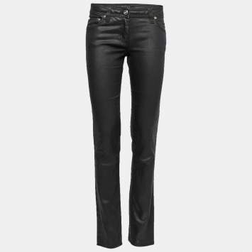 Pre Owned Fendi Black Cotton Straight Fit Jeans S