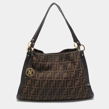 مملوكة مسبقًا Fendi Tobacco Zucca Canvas and Leather Chef Tote