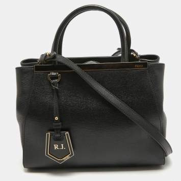 Pre Owned Fendi Black Leather Small 2Jours Tote