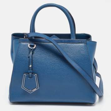 Pre Owned Fendi Blue Leather Petite Sac 2jours Tote