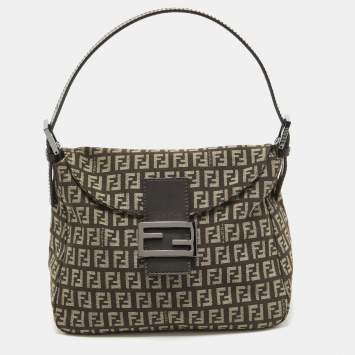 Pre Owned Fendi Brown/Beige Zucchino Canvas Baguette Bag