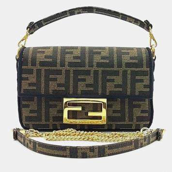 Pre Owned Fendi Zucca baguette bag mini
