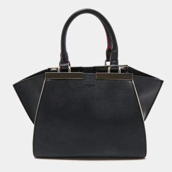 Pre Owned Fendi Black Leather Petite 3Jours Tote