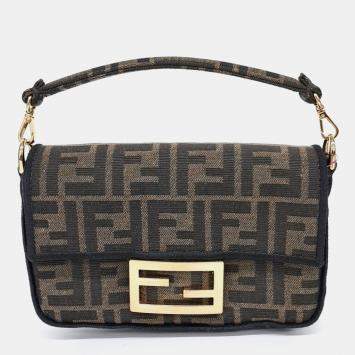 Pre Owned Fendi Zucca mini baguette bag