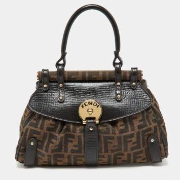 مملوكة مسبقًا Fendi Tobacco Zucca Canvas and Leather Small Magic Satchel