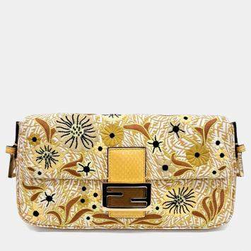 Pre Owned Fendi canvas baguette bag