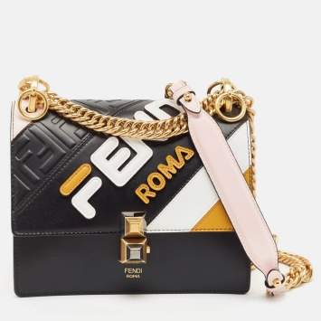 Pre Owned Fendi Multicolor Leather Small Liberty Mix Kan I Chain Shoulder Bag
