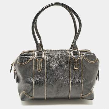 مملوكة مسبقًا Fendi Black Leather Bauletto Boston Bag